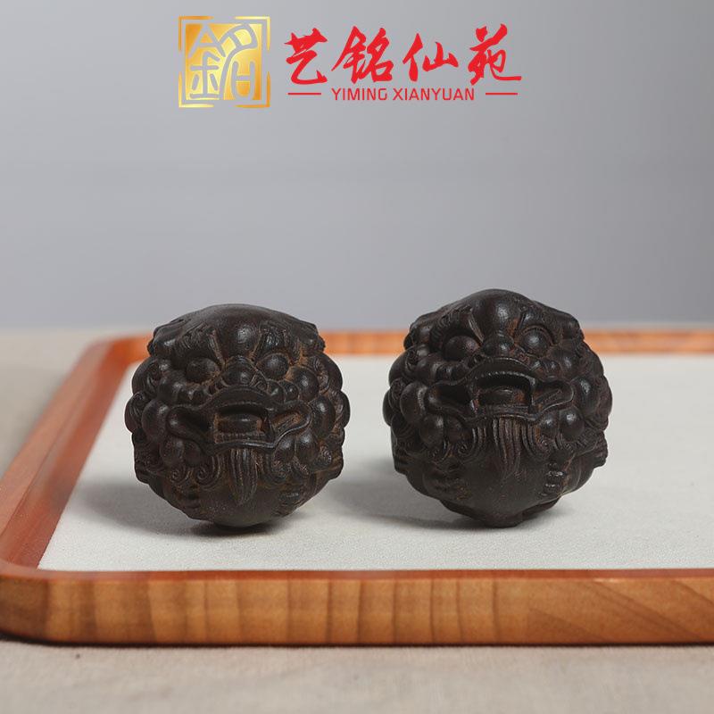 沉香木貔貅保健球健身手球木雕手把件按摩球文玩木质手玩球手转球