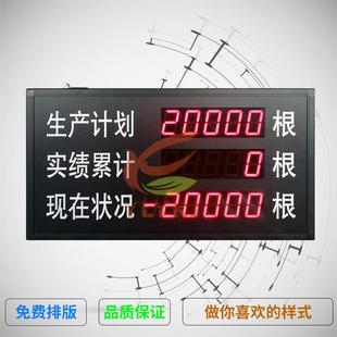 LED电子看板生产时度看板生产计划实际产量显示屏数码管显示屏