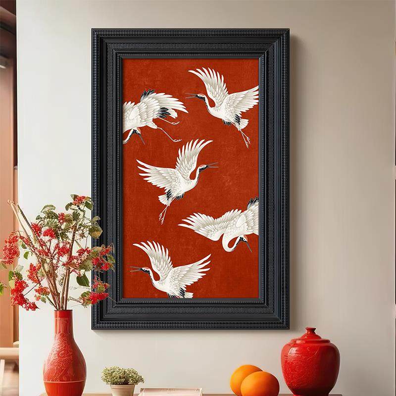 仙鹤法式复古中国风新年红色客厅装饰画新中式玄关卧室高级感挂画,农机/农具/农膜,其它农用工具,淘宝优惠券,粉丝福利购,淘宝优惠卷