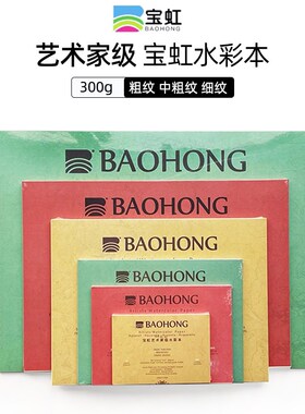宝虹艺术家水彩纸水彩本级美术生全棉浆中粗细纹绘画本手绘本子空