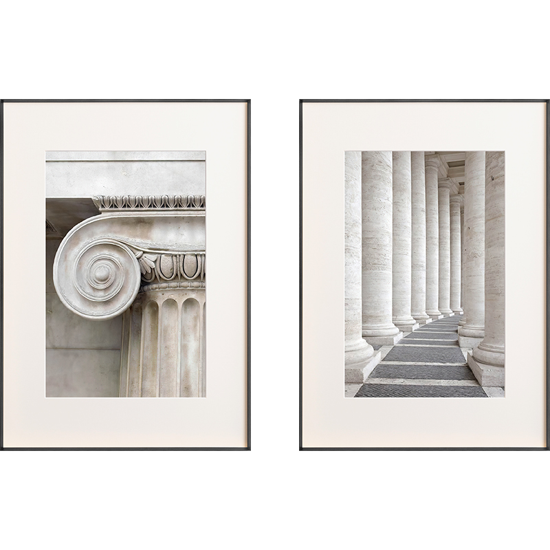 罗曼蒂克现代客厅建筑装饰画灰色空间感玄关壁画艺术卡纸挂画