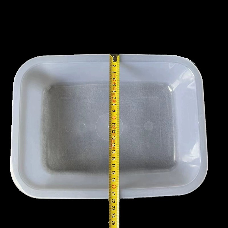 2个长方形塑料白色方盆方篮子沥水篮海鲜篮早餐快餐置物保鲜盆冷