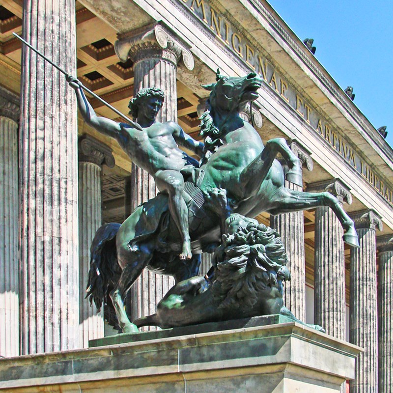 仿青铜骑马人物雕塑 广场大型铸铜玻璃钢雕塑 西方文化艺术