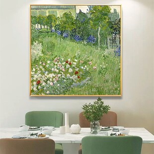 纯手绘油画梵名画杜库尼园装饰画现代客厅背景墙抽象挂画