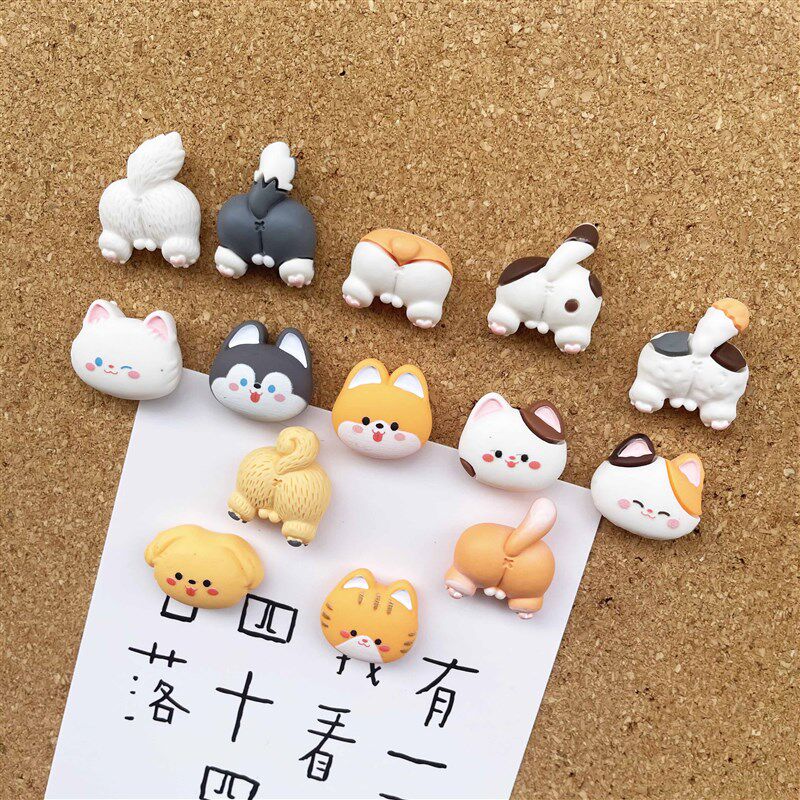 个 创意图钉卡通爱Q版软木板毛毡照片墙留言版工字钉