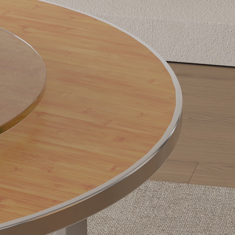 加厚实木大圆桌带转盘餐桌家用10人15人酒店饭店餐厅桌面板加转盘