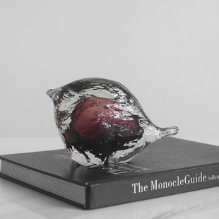 梵其现代创意手工玻璃抽象小鸟样板间客厅书房茶几桌面装饰品