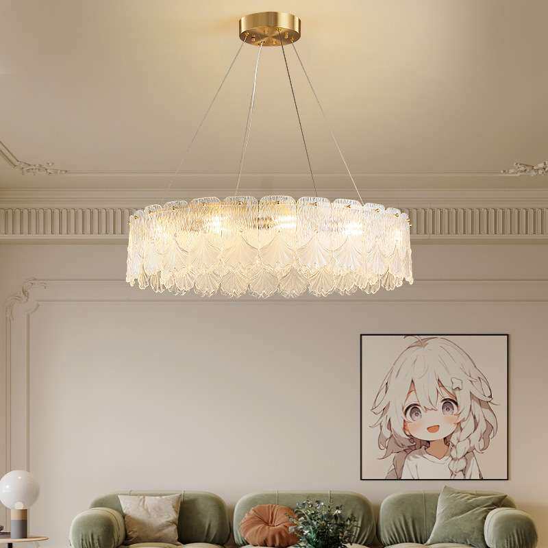 全铜客厅灯后现代轻奢吊灯餐厅卧室高档简约大气贝壳花朵灯具