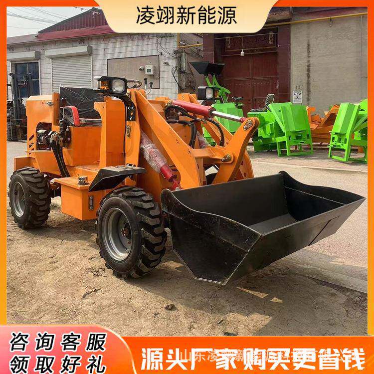 电动铲车一吨建筑工程工地农用装粮王多功能抓木草机小铲车