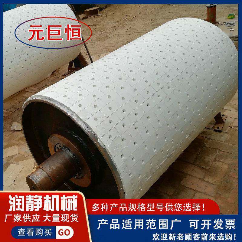 陶瓷滚筒陶瓷包胶辊筒矿用输送机配件包胶改向滚筒传送带滚筒供应