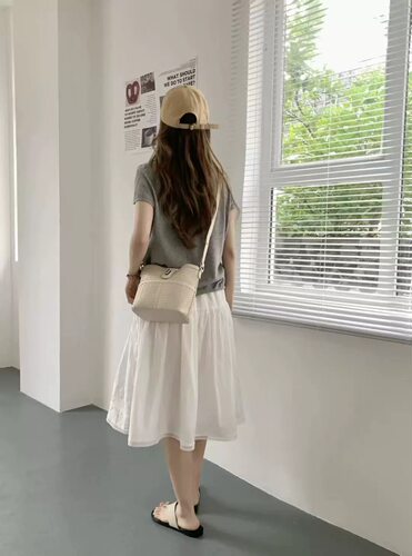 小众高级感轻奢编织软皮锁扣水桶包手提腋下包百搭单肩斜挎子母包