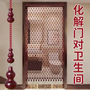 桃木葫芦门帘客厅卫生间隔断帘屏风玄关门对门帘卧室房间家用新款