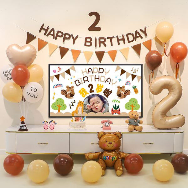 宝宝男孩女孩百天百日宴满月生日装饰场景布置派对背景墙用品气球