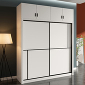 推拉门年新款 白色门移门卧室衣橱 现代组装