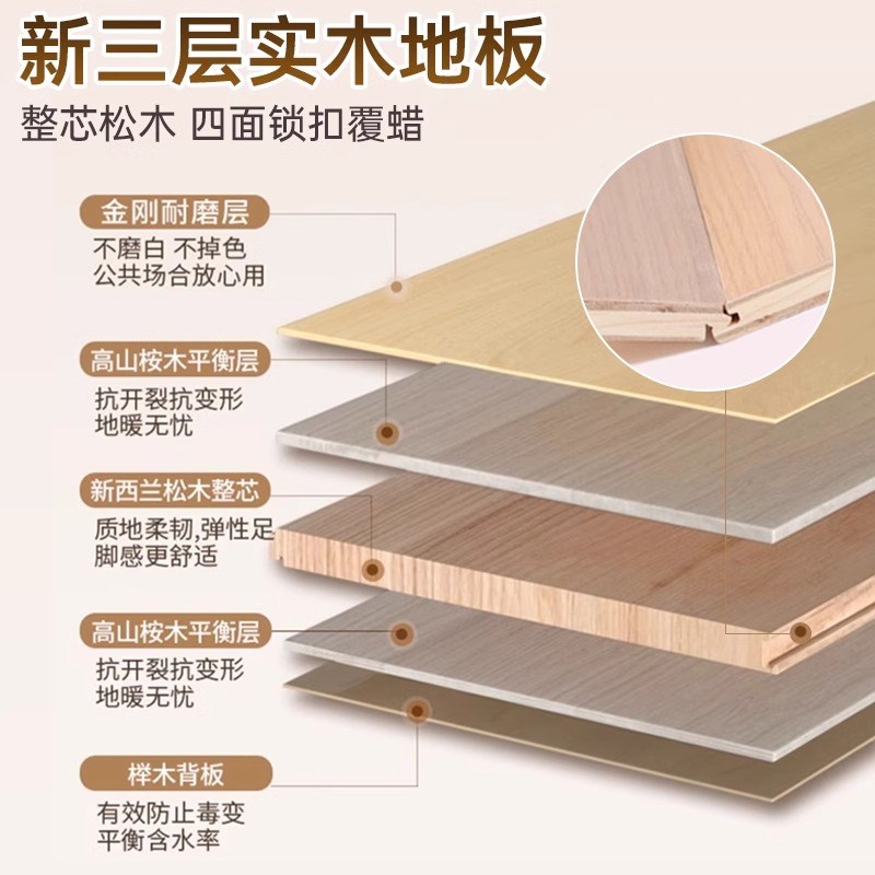 层实木复合地暖地热胡桃木自己铺字拼鱼骨拼