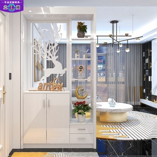 柜白色烤漆门厅装 饰屏风柜 饰柜进门玄关柜鞋 现代玄关柜客厅装