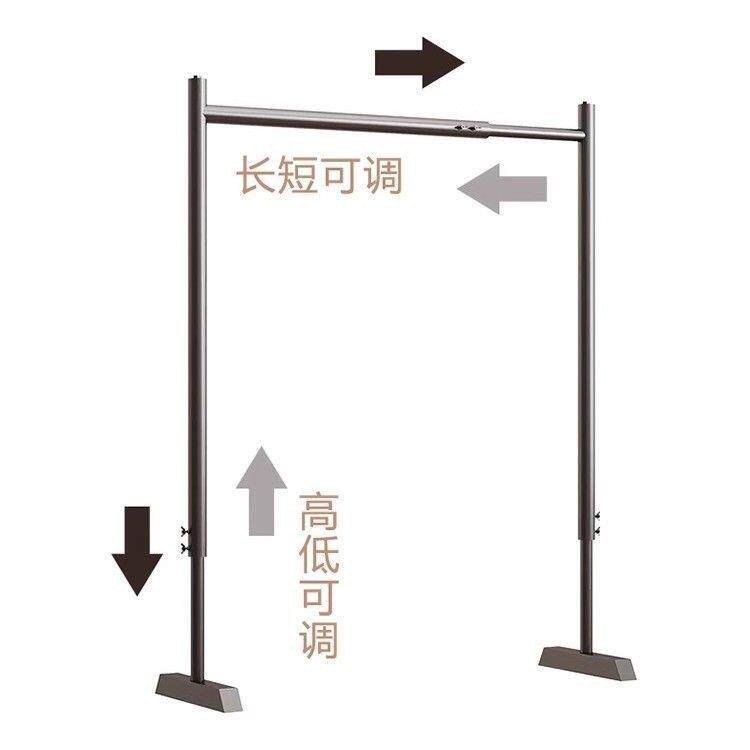 可调节多功能落地式挂衣架飘窗室内外阳台衣柜加粗加厚简易晒衣杆