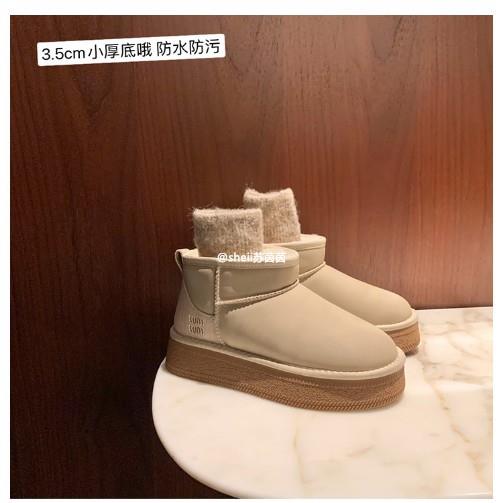 现货【苏家】雪霁信使~防水防污加绒厚底羊毛毛短靴女雪地靴