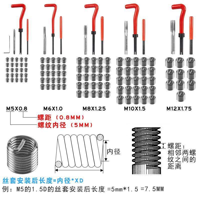器工具工具手用螺纹牙受损钻头丝套丝锥滑牙螺套自攻