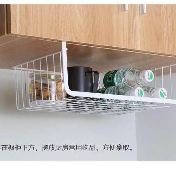 K*篮置物架分层橱柜架吊柜衣柜收纳桌下挂篮大小铁艺宿舍隔板下挂