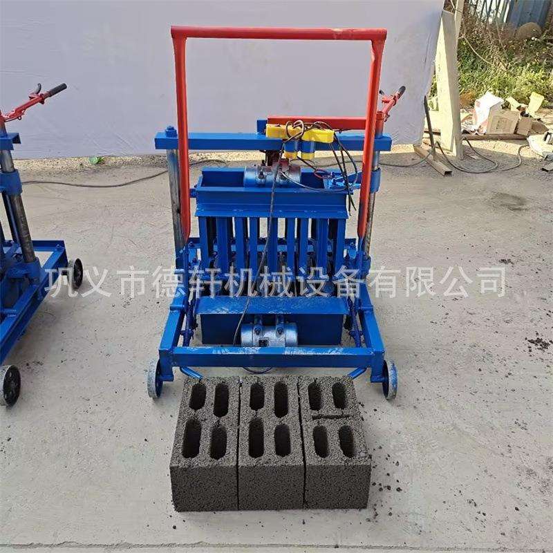 中小型移动式混凝土砖机 圆点导盲砖机花砖机 移动烟筒块制砖机