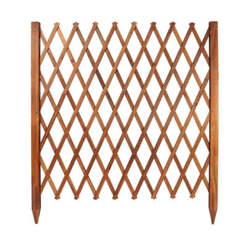 户外防腐木栅栏伸缩围栏花园篱笆室外庭院装饰网格爬藤Y架护栏隔