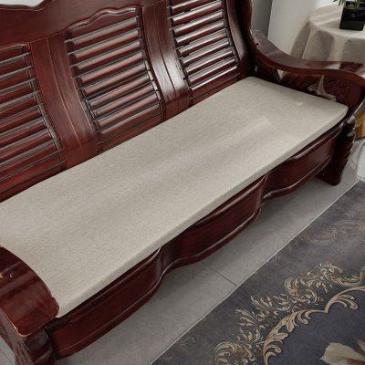 冬优四季通用老旧款亚麻实红木头沙发坐垫海绵垫可拆洗防滑座垫子