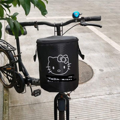 自行车篮子车筐前置蓝子通用v车篓帆布防雨折叠小型电动车挂篮挂