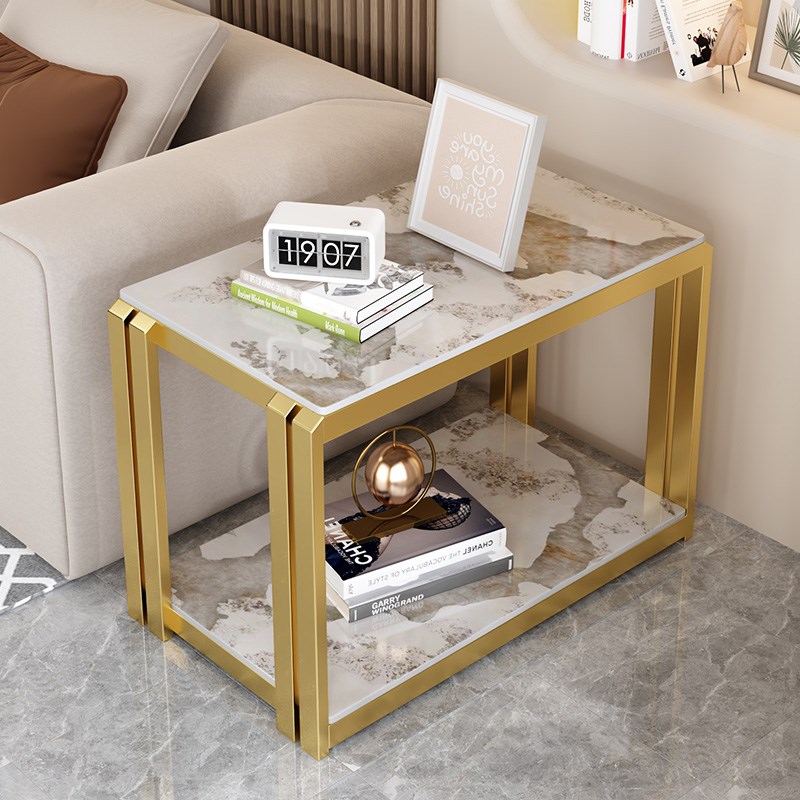 客厅长方形边几沙发侧边柜家用小茶几简J约岩板正方形角几小置物