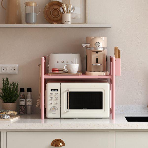 可伸缩厨房置物架微波炉架子家用双层台面桌面烤箱电饭锅收纳支架,厨房/烹饪用具,微波炉置物架,淘宝优惠券,粉丝福利购,淘宝优惠卷