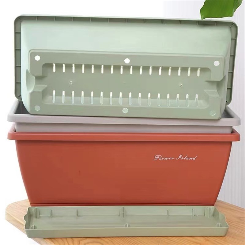 新款加厚家庭加高种菜盆蔬菜种植箱特H大菜盆塑料花盆长方形长条