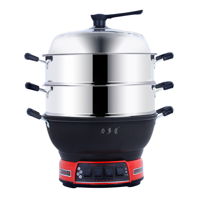力多星电煎锅多功能家用电炒锅电炒菜炒锅炒锅一体式电锅铸铁锅