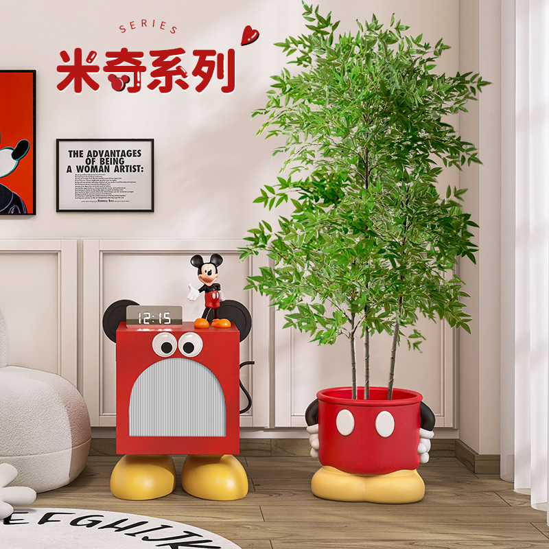 米奇客厅落地摆件大型盆栽花盆沙发边几电视柜旁边装饰品仿真绿植