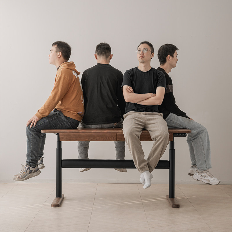 实木电动升降书桌智能北美电脑办公工作台学习桌良年