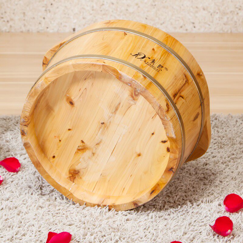 康熙香柏木泡脚木桶木质泡脚桶足浴桶小木盆洗脚盆足浴盆木桶