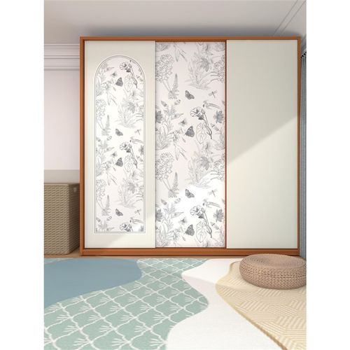 法式门贴纸移门自粘翻新改造装饰画推拉门玻璃门贴膜壁纸加厚