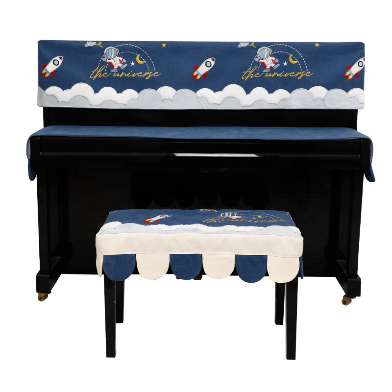 卡通钢琴防尘罩布艺全罩儿童现代高档电子琴盖布通用凳罩
