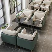 休闲奶茶店咖啡厅沙发桌椅西甜品售楼部洽谈接待沙发