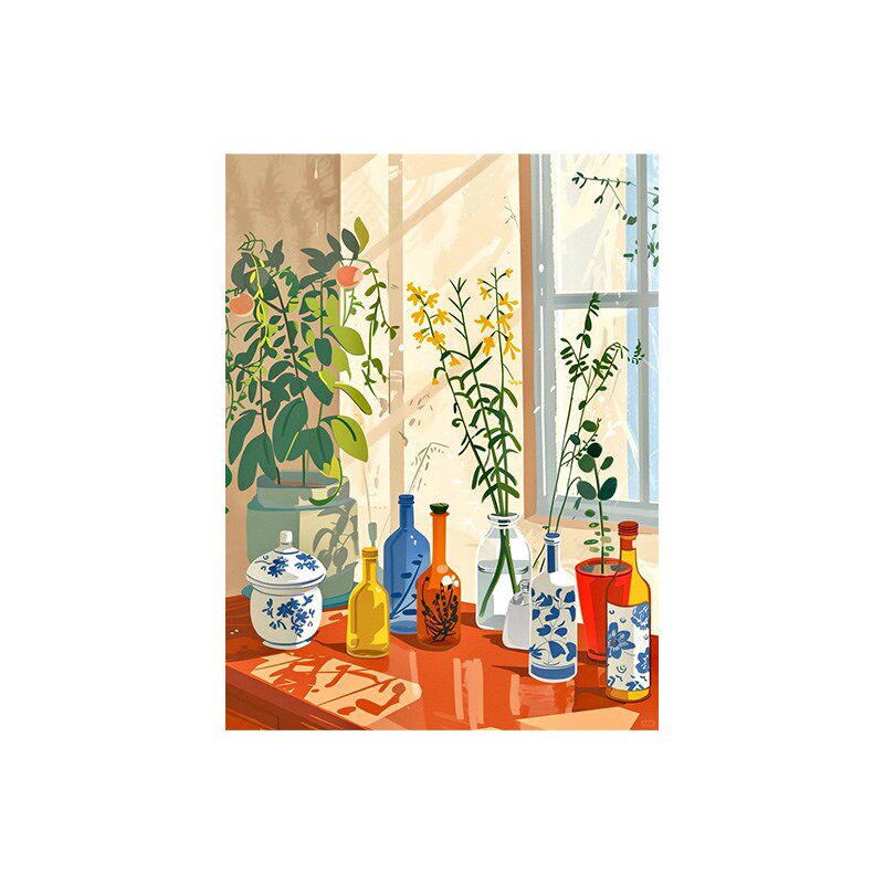 趣味生活数字油画风景卉填充手工绘上涂填色客厅装饰画
