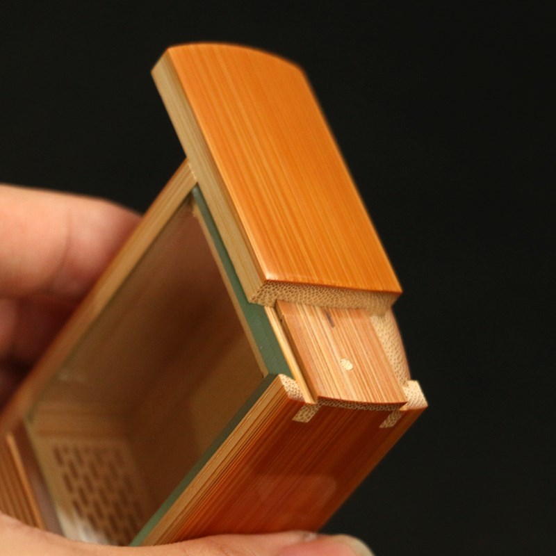 精品沪上名小谭精工制作老玉竹竹蛉鸣虫盒竹制爬虫金钟叫罐虫具