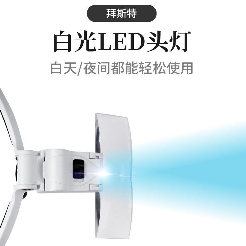 头戴式嫁接睫毛放大镜带灯拔黑头眼镜挤痘粉刺纹绣师