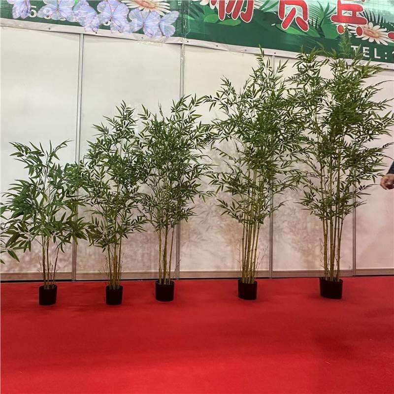 仿真竹子室内装饰绿植隔断屏风假竹子挡墙造景竹盆栽加密真毛竹