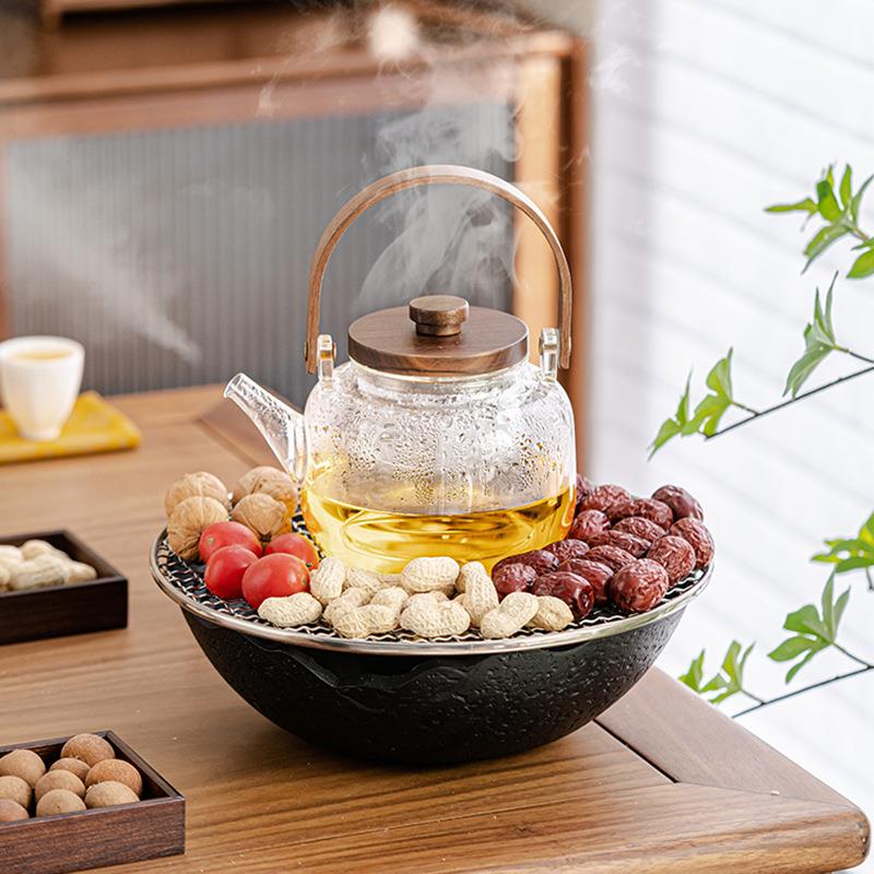 冬天围炉煮茶器具全套茶壶蒸煮茶器茶炉子专用烤茶套装家用电陶炉