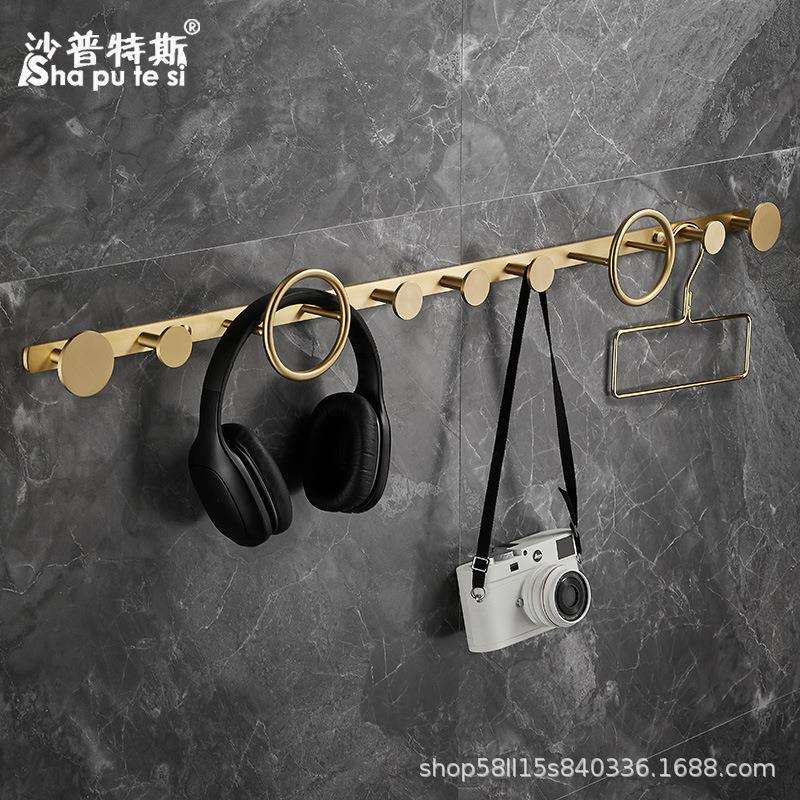 白色衣帽钩无痕挂钩多功能挂架门后钩收纳挂衣架免钉置物架支癝郒