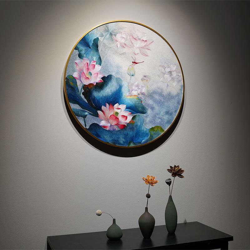 新中式高端装饰画玄关入户书房客厅成品挂画手工苏绣满堂彩刺绣画