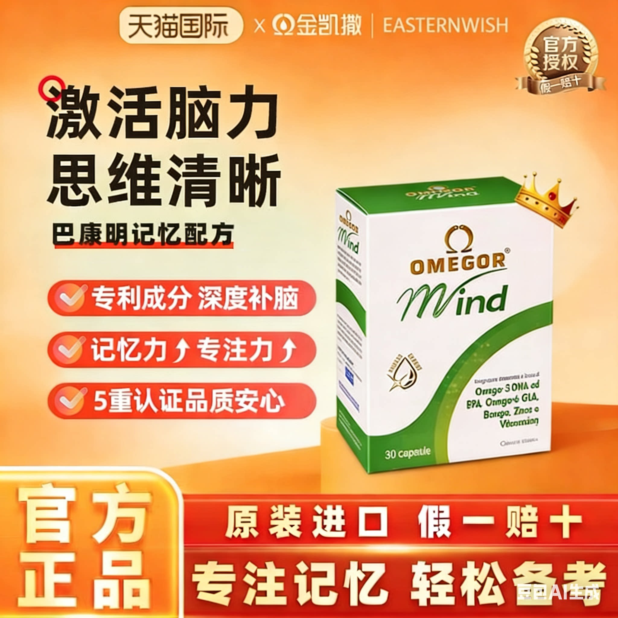 金凯撒巴康明鱼油备考官方旗舰店图片