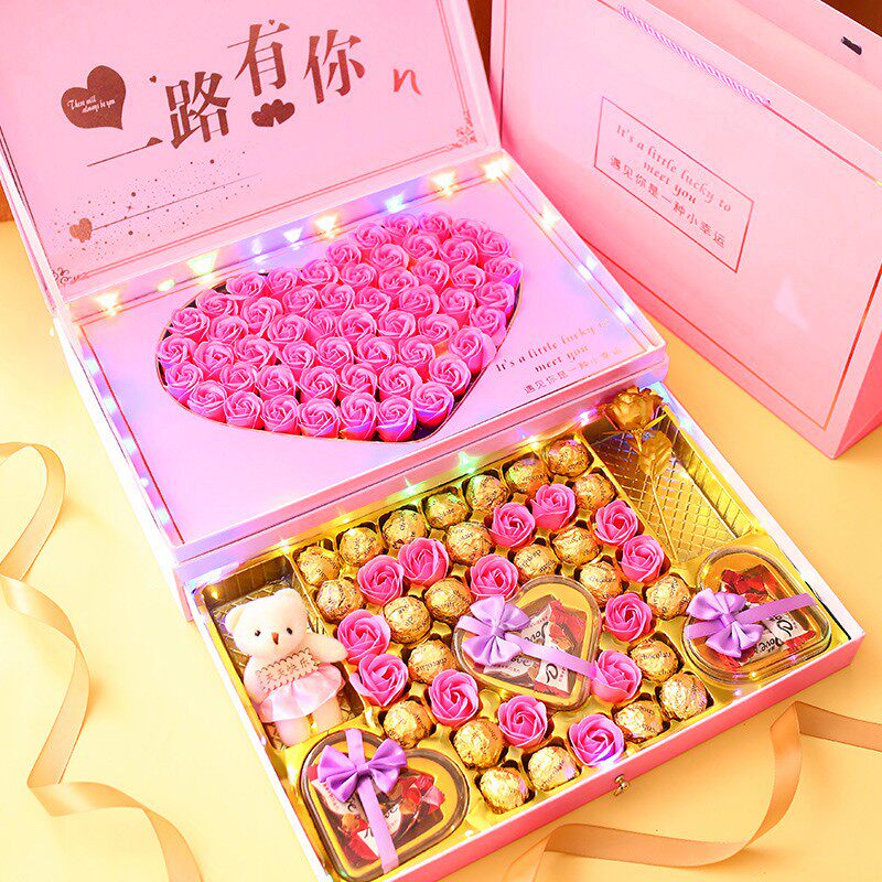 三八女神节巧克力礼盒装送女友闺蜜生日送老婆女生创意表白礼品