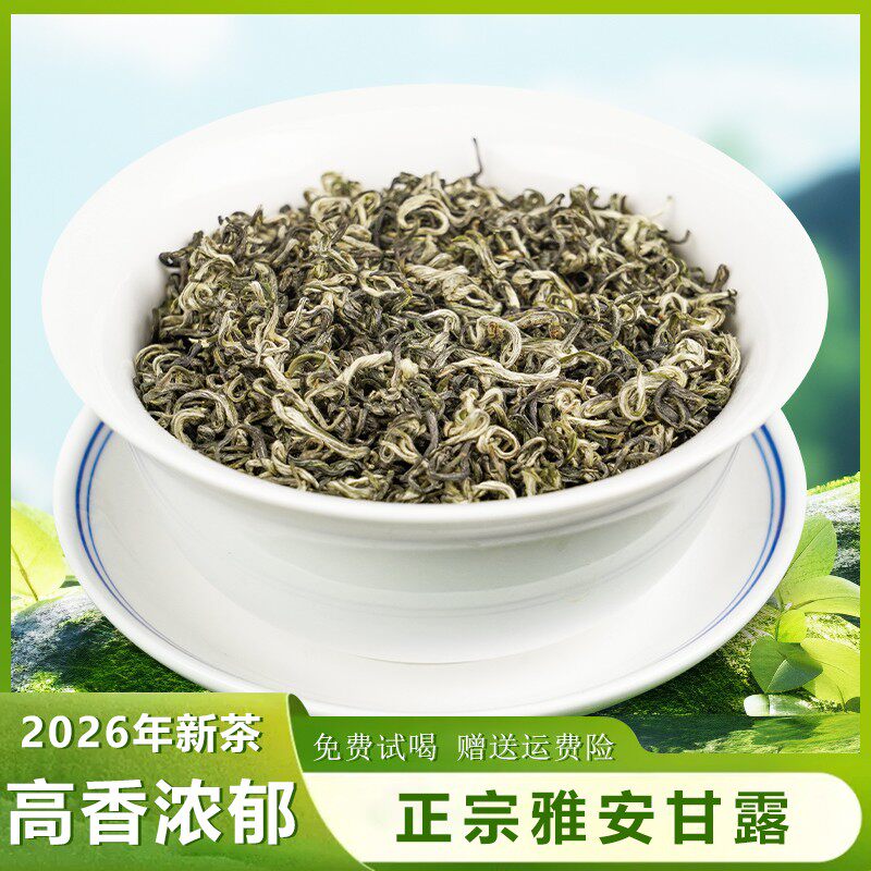 2026年新茶明前蒙顶甘露碧螺春绿茶茶叶栗香耐泡