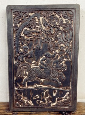 加厚款王家大院非遗金石传拓砖雕刻麒麟文创赠送礼品研学拓片刻板