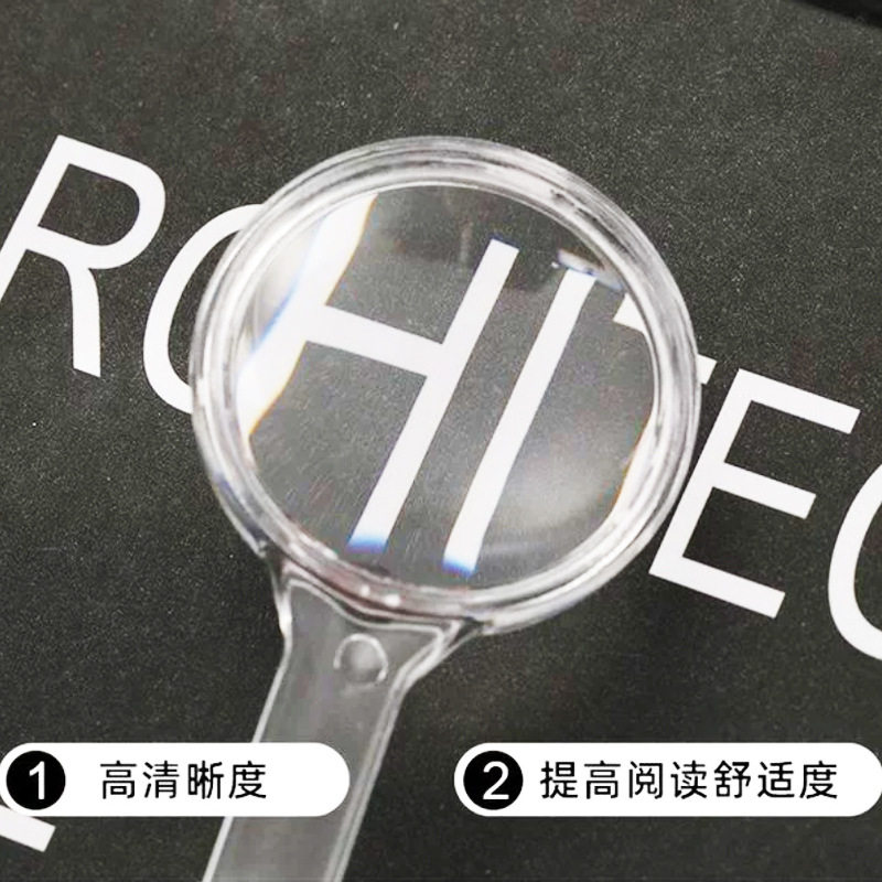 礼品小号40个包手持放大镜大倍数看小字36MM亚克力珠宝放大镜